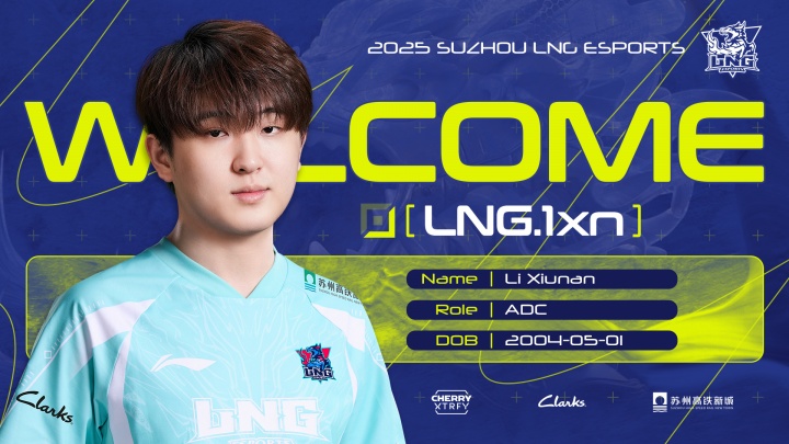 LNG官方：ADC选手1xn正式加盟！全新的赛季与我们同心协力